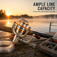 Miniature Metal Spinning Reel for Ice, Raft, and Lure Fishing
