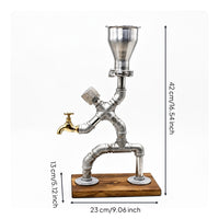 Pipe Decanter Industrial Beverage Decanter Vintage Beverage Dispenser for Collectors, Kitchen Counter