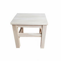 Dense Wood Square Wooden Stool Sturdy Construction Backless Square Stool Multi-Functional Small Seat Space-Saving for Adults, homeowners, Parents, Living Room, Entryway, Bedroom, Bathroom