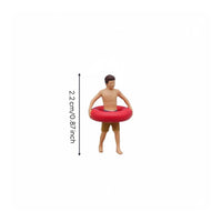 Detailed 1:87 Scale Mini Person Realistic Miniature Swimmer Figure Beach Scene Figurine for Sand Table, Miniature Scene