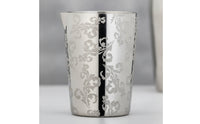 drink Mixing Cup with Spout Engraved Stainless Steel Mixing Cup Reflective Vessel for Bars
