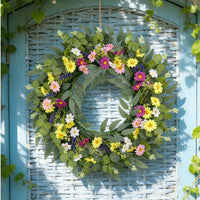 Daisy Wreath Lightweight Wreaths Outdoor for Wall Decor, Entryway