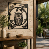 Owl Silhouette Metal Wall Art Decor for Living Room Bedroom