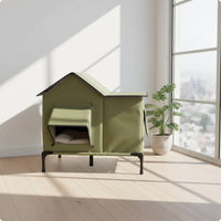 Heated Cat House Thermal Insulation Weatherproof Cat Shelter Foldable Waterproof Pet Shelter for Garden