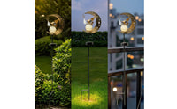Garden Stake Light with Crescent Moon Warm White Fairy Moon Light LED for Yard