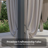 Aluminum Frame Gazebo Rainproof Backyard Gazebo Protection Patio Pavilion with Curtains for Homeowners, Families, Restaurant Patios, Poolside, Deck