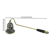 Ideal Gift Candle Snuffer Elegant Design Bell Candle Extinguishing Tool Smokeless Extinguishing Bell-Shaped Flame Snuffer Long-Lasting Metal Construction for Home Decor, Wedding, Dinner Party, Religious Ceremony