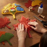 DIY Felt Autumn Leaf Keychain & Bag Charm Kit