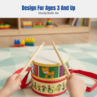 Children's Double-Sided Cartoon Snare Drum, Percussion Hand Drum, Orff Music, Preschool