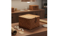 3 Pieces Handmade Straw Storage Box Natural Look Woven Lid Box Decorative Rectangular Shelf Basket Rustic Design for Desktop