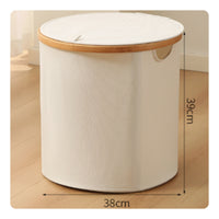 Natural Clothes Hamper with Bamboo Rim Sturdy Laundry Hamper with Lid Heavy-Duty Storage Bin with Lid Sturdy for Bedroom, Dorm Room