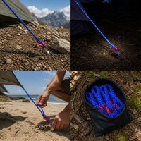 Reflective Guy Ropes with Quick Adjusters and Storage Bag for Outdoor Tents and Tarps