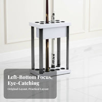 Freestanding Pool Cue Rack Space-Saving Design Billiard Cue Stand Sturdy and Stable Billiard Floor Holder for Man Cave, Bar