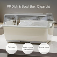 2-Tier Bowl and Utensil Storage Box with Lid