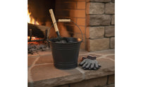 Fireplace Ash Bucket Kit Black Ash Bucket with Lid Tapered for, Hearth