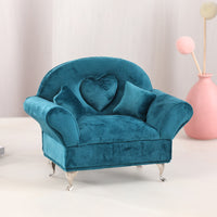 Sofa Jewelry Box Decorative Miniature Sofa Jewelry Box Compact for Teens, Vanity