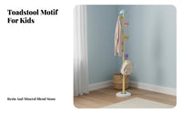 Child-Friendly Design Toadstool Coat Stand Space-Saving Toadstool Hook Stand Stable & Sturdy Child S Coat Tree Polished Rounded Hooks for Toddlers, Family, Adults, Bedroom, Playroom, Entryway, Living Room