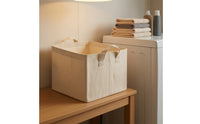 Textile Storage Basket Washable Cotton-Linen Basket with Handles Closet Storage Bin Long-Lasting Sturdy for Wardrobe, Bedroom