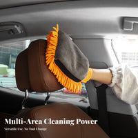 Thickened Chenille Car Cleaning Glove High Absorbency Waterproof Chenille Wash Glove Scratch-Safe for DIY Detailers, Homeowners, Driveway