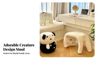 Abstract Puppy Bench Stylish Low Stool Multi-Functional Footrest for Young Adults, Home Dwellers, Entryway, Living Room, Dressing Table