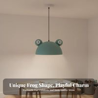 Frog Pendant Imaginative Glow Design Frog Head Hanging Light Nordic Design Cartoon Animal Lamp for Kids, Children, Kindergarten, Restaurant, Shop