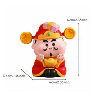 Feng Shui Decor Chinese God of Wealth Figurine Meaningful Gift Chinese Fortune God Ornament Vibrant Colors for Business Owners, Office, Desk