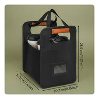Travel-Friendly Beverage Cup Holder Easy to Clean Multi-Cup Carrier Bag Leak-Resistant Design Reusable Drink Carrier for Delivery Drivers, Picnics