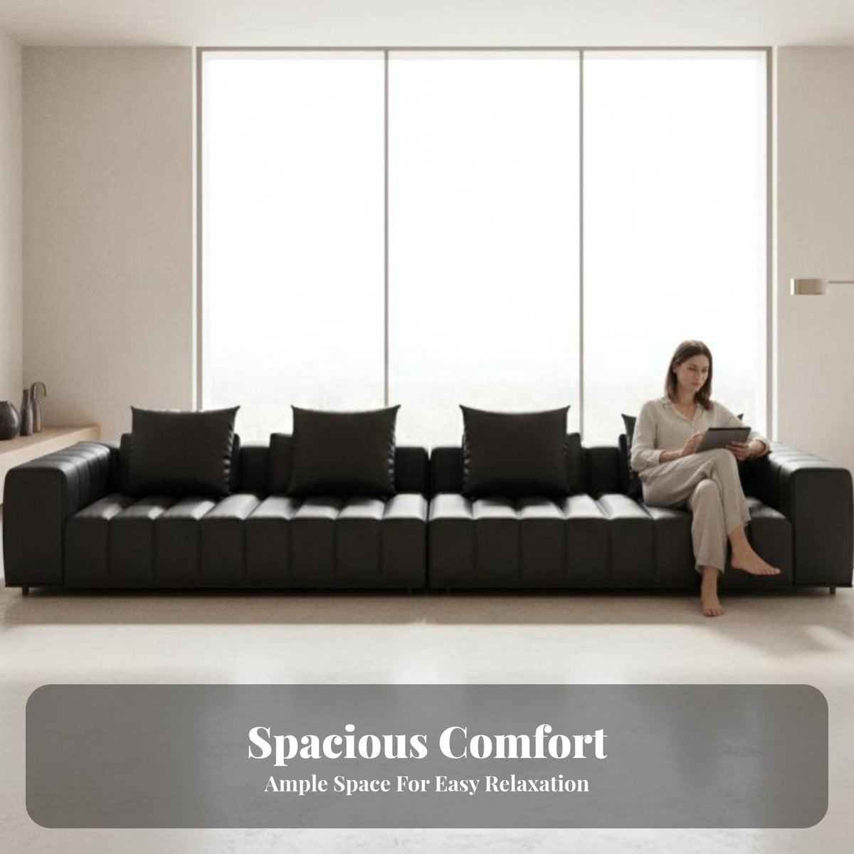 Italian Design L-Shaped Sofa with Chaise Light Luxury L-Shaped Slatted Sofa Minimalist aesthetic Corner Couch keyboard key Key feature for Homeowners, Interior Designers, Apartment Dwellers, Villa, Lounge Area, Reception Hall, Home leisure