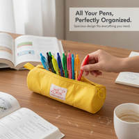 Korean Style Sandwich Pencil Case for Students, Solid Color, High Aesthetic Value, Simple Zipper Stationery Pouch
