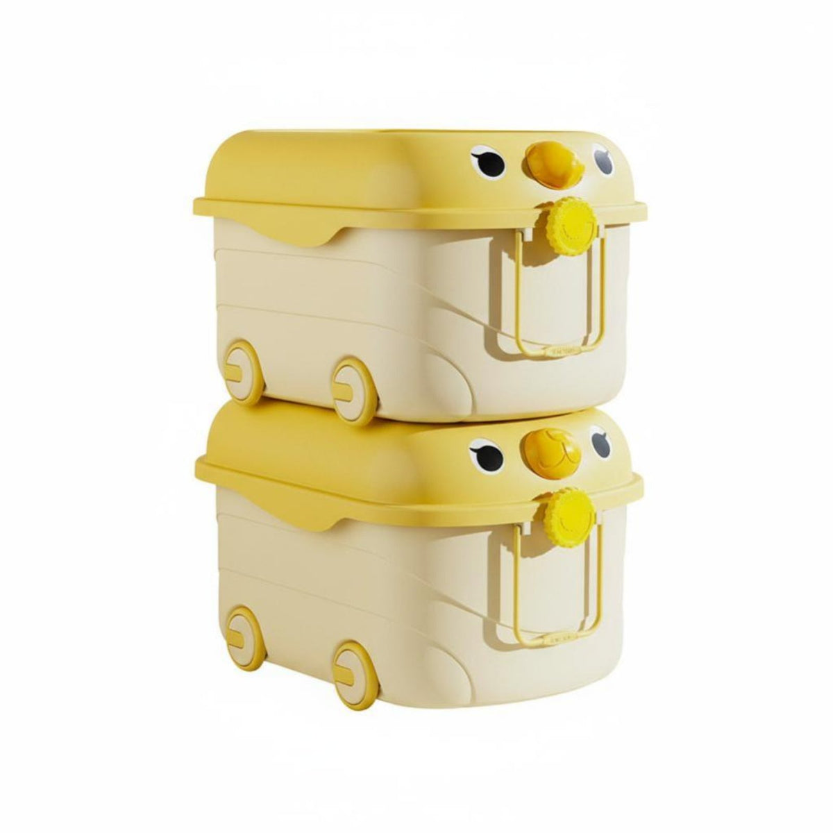 Large Capacity Rolling Toy Chest With casters Wheeled animal face Toy Box Safe Rounded Corners children's container Portable Design for young children, Parents, Playroom, Nursery, Bedroom, Closet