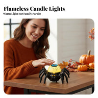 12 Pieces arachnidShaped Tea Light Reusable Spooky Decor for Haunted House Setup