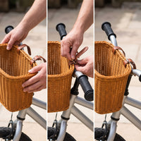 Kids' Woven Bicycle Basket - Vintage Style Front Handlebar Storage for Balance Bikes & Scooters