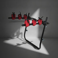 Hanging-Style Trunk Bike Rack Adjustable Rear Bike Carrier Padded Strap-on Bike Rack Compact for Cyclists, Travelers