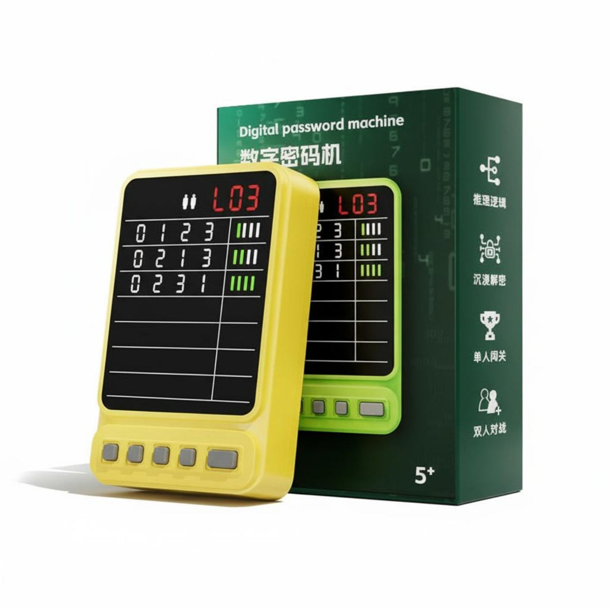 Code Breaking Puzzle Challenge Teaser Digital Memory Progressive Difficulty Electronic Expert Game for Kids, Beginners, Travel, Party
