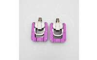Aluminum Foldable Pedal Violet Anodized Foldable Cycle Pedal Left and Right Marked Cycle Gear