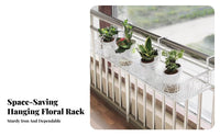 Space-Saving Design Hanging Railing Rack No Drilling Required Balcony Shelf Weather Resistant Plant Holder Adjustable attachments for Apartment Dwellers, Gardeners, Homeowners, window sill, Patio, Porch, Fence