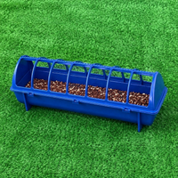 Blue Flip-Top Chicken Feeder, Anti Spill Poultry Feeder with Lid, Easy Clean Chick Feeder for Hens Backyard Feeder