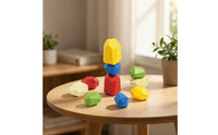 10 Pieces Wooden Stacking Stones Geometric Stacking Blocks Educational