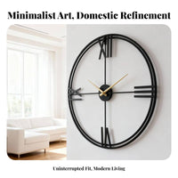 Modern Design Wrought Iron Wall Clock Silent Movement Large Metal Wall Clock Easy to Read for Homeowners, Adults, Bedroom, Entryway, Kitchen