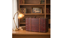 Wooden Storage Suitcase Retro Decorative Vintage Suitcase Distressed Storage Chest with Handle for Photographers, Collectors, Home Decor
