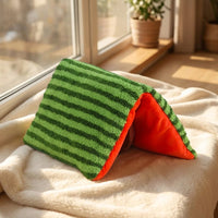 Foldable Pet Tunnel Small Animal Tunnel, Flannel Small Animal Hideaway for Guinea Pigs and Hamsters, Crinkle Enrichment with Fringe Trim, 30x40cm
