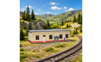 4 Pieces Pre-Printed Station Building Kit Miniature Railway Station Building with Wall Panels Detachable Model Realistic for Modelers