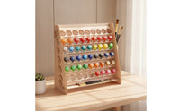 Paint Storage Organizer Tiered Paint Rack Wooden for Painters, Hobbyists, Art Room, Studio, Classroom