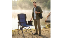 High Back Camping Chair Storage Bag Portable Folding Chair Dark Material Camp Seat