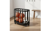 Foldable Ball Rack Space-Saving Multi Tier Ball Organizer Easy to Assemble Basketball Storage Rack for Gym, Garage