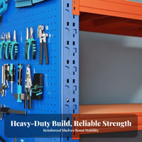 Heavy Duty Shelving Unit Pegboard Side Panel Heavy Duty Storage Shelves High Weight Capacity Multi-Tier Metal Rack for Mechanics, Workshop, Stockroom