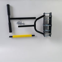 Carbon Steel Manual Coil Soil Loosener T-Handle Coil Cultivator Anti-Slip Grip Hand Soil Aerator Bolted Construction for Lawn