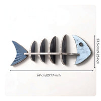 fishes skeleton Wall Shelf Nautical Wooden fishes skeleton Wall Decor Decorative fishes Shaped Shelf for Bedroom