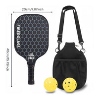 Honeycomb Core Carbon Fiber Pickleball Paddle Set Includes Carry Bag Pickleball Racket with Cover and Balls Lightweight Sports Equipment Cushioned Grip for Players, Beginners, Outdoor, Recreation