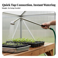 Interchangeable Heads Garden Hose Spray Wand Heavy Duty Long Reach Garden Sprayer Ergonomic Design for Nursery, Flower Beds, Hanging Baskets
